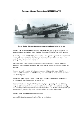 A preview of a PDF biography for Capel, Michael George
